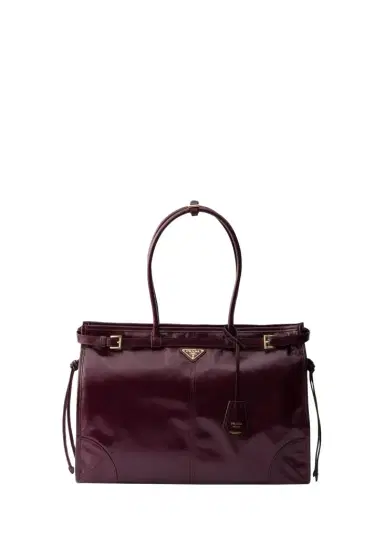 Prada Bonnie Glossy Leather Tote Bag | Thumbnail 1 Prada Bonnie Glossy Leather Tote Bag | Thumbnail 1