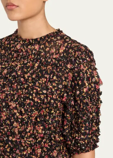Ulla Johnson Mabel Short-Sleeve Silk Top | Thumbnail 5 Ulla Johnson Mabel Short-Sleeve Silk Top | Thumbnail 5
