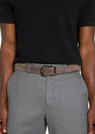 Ferragamo Men's Leather Gancio-Buckle Belt | Thumbnail 2 Ferragamo Men's Leather Gancio-Buckle Belt | Thumbnail 2