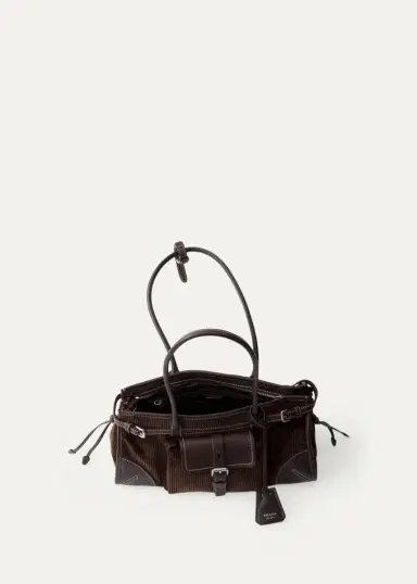 Prada Bonnie Leather-Trim Corduroy Shoulder Bag | Thumbnail 4 Prada Bonnie Leather-Trim Corduroy Shoulder Bag | Thumbnail 4