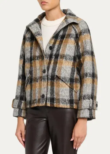 Simkhai Virelle Plaid Brushed Knit Jacket | Thumbnail 4 Simkhai Virelle Plaid Brushed Knit Jacket | Thumbnail 4