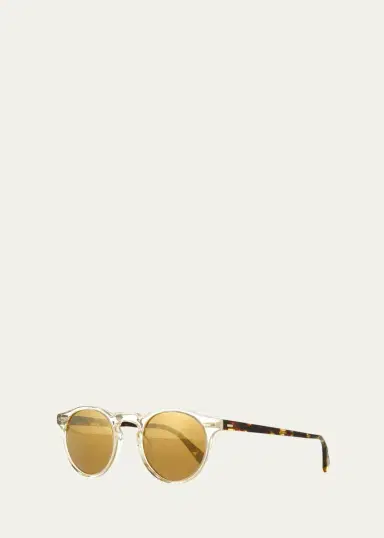 Oliver Peoples Gregory Peck Round Plastic Sunglasses, Clear/Tortoise | Thumbnail 2 Oliver Peoples Gregory Peck Round Plastic Sunglasses, Clear/Tortoise | Thumbnail 2