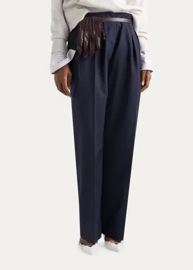 Prada Pleated Mohair-Wool Pants | Thumbnail 4 Prada Pleated Mohair-Wool Pants | Thumbnail 4
