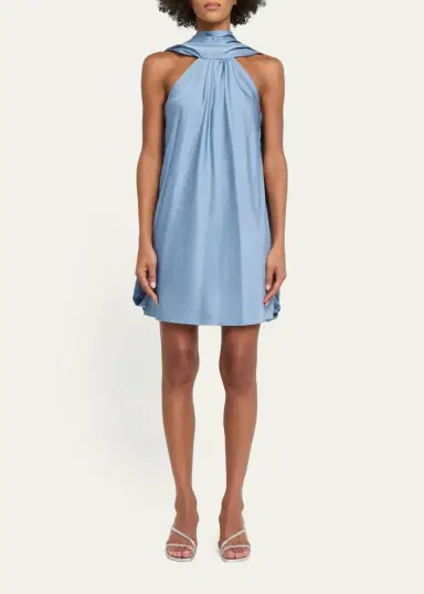 Simkhai Satin Mock Turtleneck Sleeveless Mini Dress | Thumbnail 2 Simkhai Satin Mock Turtleneck Sleeveless Mini Dress | Thumbnail 2