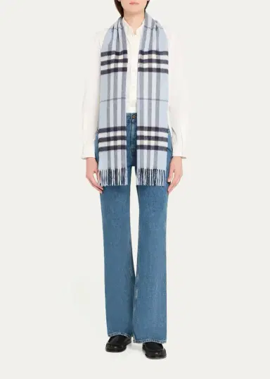 Burberry Giant Check Cashmere Scarf | Thumbnail 2 Burberry Giant Check Cashmere Scarf | Thumbnail 2
