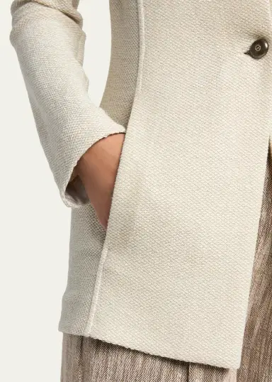 Giorgio Armani Single-Breasted Tweed Blazer Jacket | Thumbnail 5 Giorgio Armani Single-Breasted Tweed Blazer Jacket | Thumbnail 5