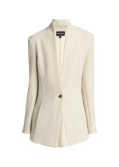 Giorgio Armani Single-Breasted Tweed Blazer Jacket | Thumbnail 1 Giorgio Armani Single-Breasted Tweed Blazer Jacket | Thumbnail 1