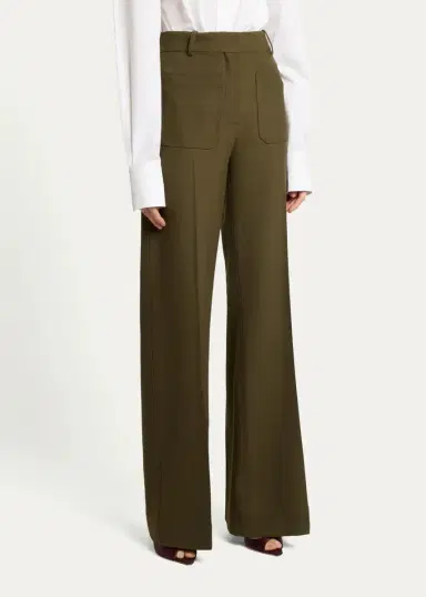 Victoria Beckham Alina Patch Pocket Wide-Leg Trousers | Thumbnail 4 Victoria Beckham Alina Patch Pocket Wide-Leg Trousers | Thumbnail 4
