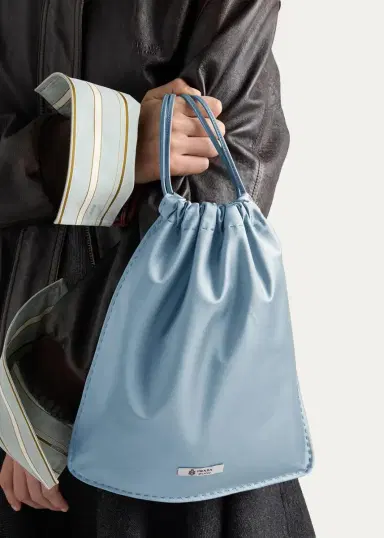Prada Wish Silk Duchesse Drawstring Pouch Bag | Thumbnail 6 Prada Wish Silk Duchesse Drawstring Pouch Bag | Thumbnail 6