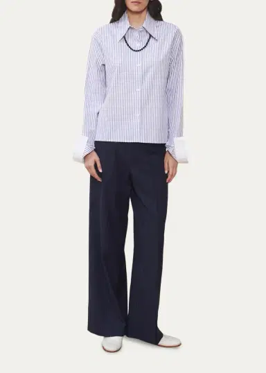 WE-AR4 The Avenue Pinstriped Wide-Leg Pants | Thumbnail 2 WE-AR4 The Avenue Pinstriped Wide-Leg Pants | Thumbnail 2