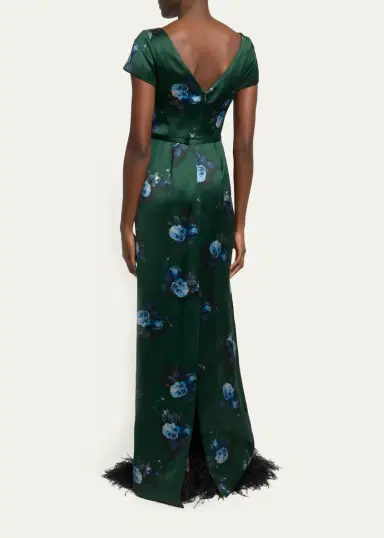 Erdem Duchess Printed Boatneck Maxi Dress | Thumbnail 3 Erdem Duchess Printed Boatneck Maxi Dress | Thumbnail 3
