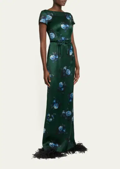 Erdem Duchess Printed Boatneck Maxi Dress | Thumbnail 4 Erdem Duchess Printed Boatneck Maxi Dress | Thumbnail 4