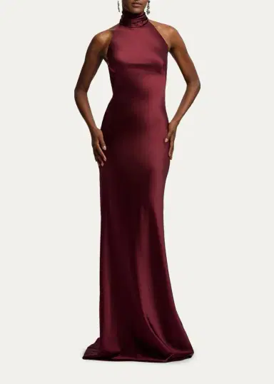 Ralph Lauren Collection Chilton Satin Halter Evening Dress | Thumbnail 2 Ralph Lauren Collection Chilton Satin Halter Evening Dress | Thumbnail 2