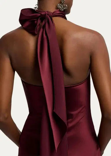 Ralph Lauren Collection Chilton Satin Halter Evening Dress | Thumbnail 5 Ralph Lauren Collection Chilton Satin Halter Evening Dress | Thumbnail 5
