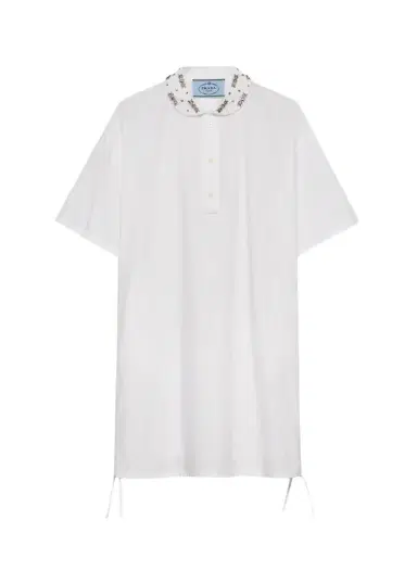 Prada Embellished Cotton-Blend Mini Polo Dress | Thumbnail 1 Prada Embellished Cotton-Blend Mini Polo Dress | Thumbnail 1