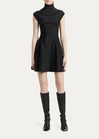 Alexander McQueen Volume Fit & Flare Mini Dress | Thumbnail 2 Alexander McQueen Volume Fit & Flare Mini Dress | Thumbnail 2