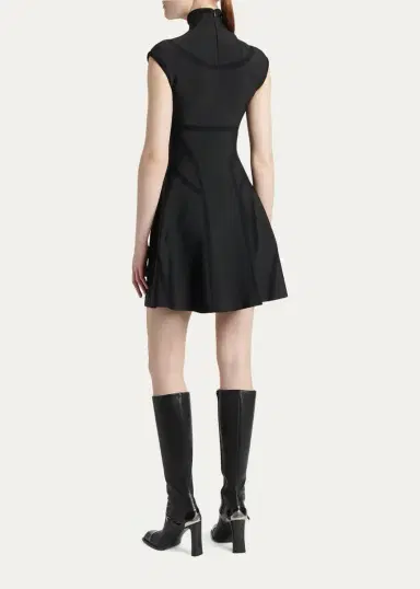 Alexander McQueen Volume Fit & Flare Mini Dress | Thumbnail 3 Alexander McQueen Volume Fit & Flare Mini Dress | Thumbnail 3