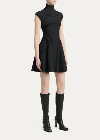 Alexander McQueen Volume Fit & Flare Mini Dress | Thumbnail 4 Alexander McQueen Volume Fit & Flare Mini Dress | Thumbnail 4