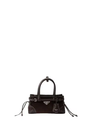 Prada Bonnie Small Corduroy & Leather Top-Handle Bag | Thumbnail 1 Prada Bonnie Small Corduroy & Leather Top-Handle Bag | Thumbnail 1