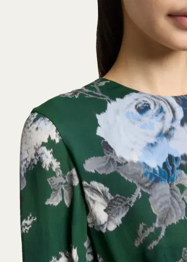 Erdem Floral Crepe A-Line Midi Dress | Thumbnail 5 Erdem Floral Crepe A-Line Midi Dress | Thumbnail 5