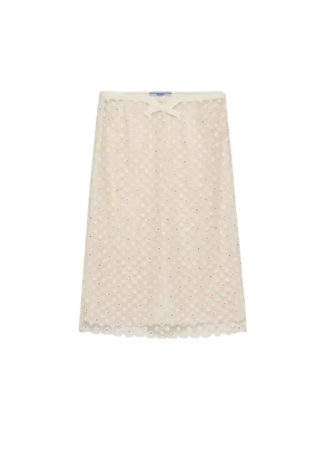 Embellished Floral Mesh A-Line Skirt Embellished Floral Mesh A-Line Skirt