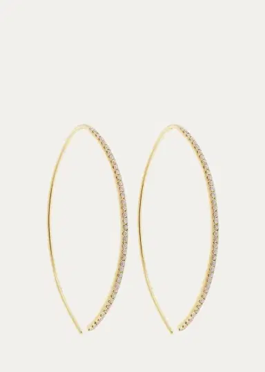 Ileana Makri 18K Yellow Gold Eye Hoop Earrings with Diamonds | Thumbnail 2 Ileana Makri 18K Yellow Gold Eye Hoop Earrings with Diamonds | Thumbnail 2