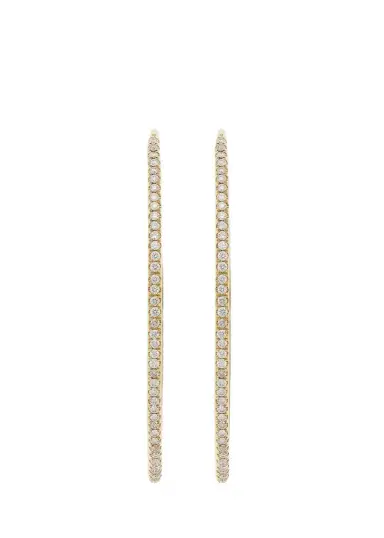 Ileana Makri 18K Yellow Gold Eye Hoop Earrings with Diamonds | Thumbnail 1 Ileana Makri 18K Yellow Gold Eye Hoop Earrings with Diamonds | Thumbnail 1