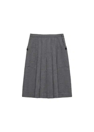 Prada Pleated-Front Wool A-Line Skirt | Thumbnail 1 Prada Pleated-Front Wool A-Line Skirt | Thumbnail 1