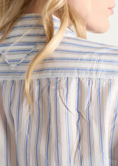 Prada Striped Cupro Short-Sleeve Shirt | Thumbnail 5 Prada Striped Cupro Short-Sleeve Shirt | Thumbnail 5