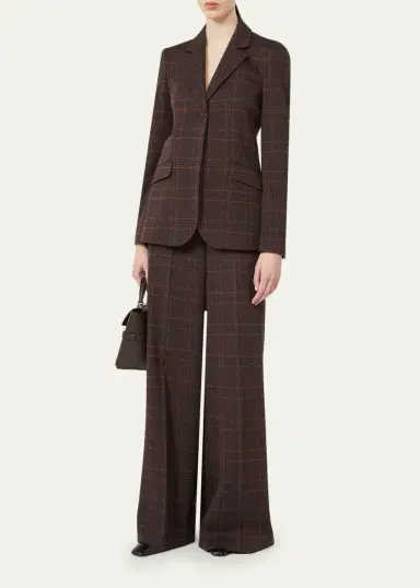 Max Mara Wool-Cotton Check Single-Breasted Jacket | Thumbnail 2 Max Mara Wool-Cotton Check Single-Breasted Jacket | Thumbnail 2