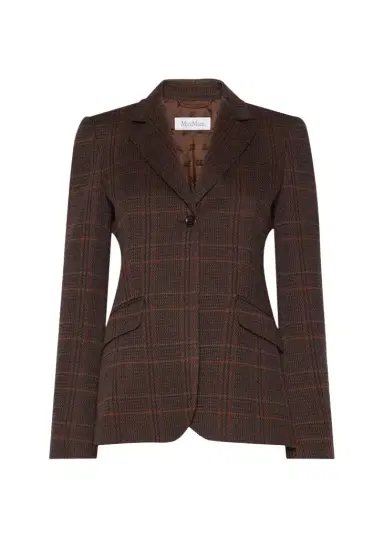 Max Mara Wool-Cotton Check Single-Breasted Jacket | Thumbnail 1 Max Mara Wool-Cotton Check Single-Breasted Jacket | Thumbnail 1