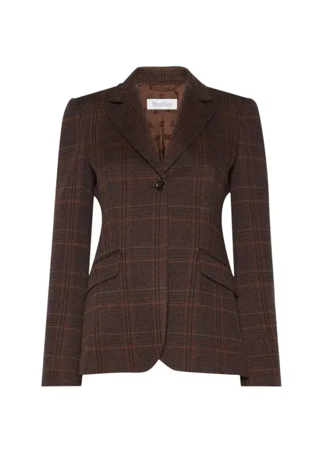 Wool-Cotton Check Single-Breasted Jacket Wool-Cotton Check Single-Breasted Jacket