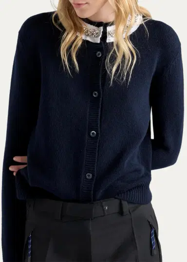 Prada Embellished Cashmere-Wool Cardigan | Thumbnail 4 Prada Embellished Cashmere-Wool Cardigan | Thumbnail 4