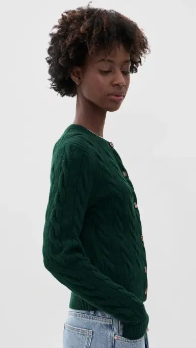 Polo Ralph Lauren Cable Knit Cardigan College Green | Thumbnail 4 Polo Ralph Lauren Cable Knit Cardigan College Green | Thumbnail 4