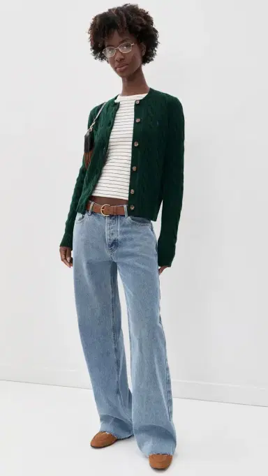 Polo Ralph Lauren Cable Knit Cardigan College Green | Thumbnail 5 Polo Ralph Lauren Cable Knit Cardigan College Green | Thumbnail 5