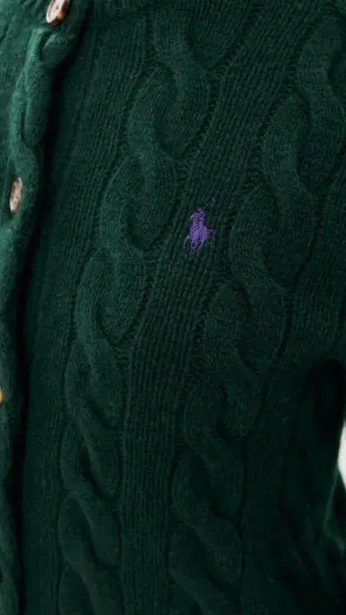Polo Ralph Lauren Cable Knit Cardigan College Green | Thumbnail 6 Polo Ralph Lauren Cable Knit Cardigan College Green | Thumbnail 6