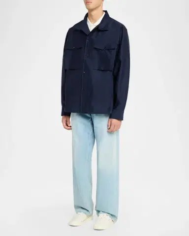 Bottega Veneta Men's Washed Cotton and Silk Overshirt | Thumbnail 2 Bottega Veneta Men's Washed Cotton and Silk Overshirt | Thumbnail 2
