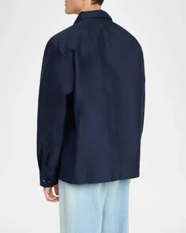 Bottega Veneta Men's Washed Cotton and Silk Overshirt | Thumbnail 3 Bottega Veneta Men's Washed Cotton and Silk Overshirt | Thumbnail 3