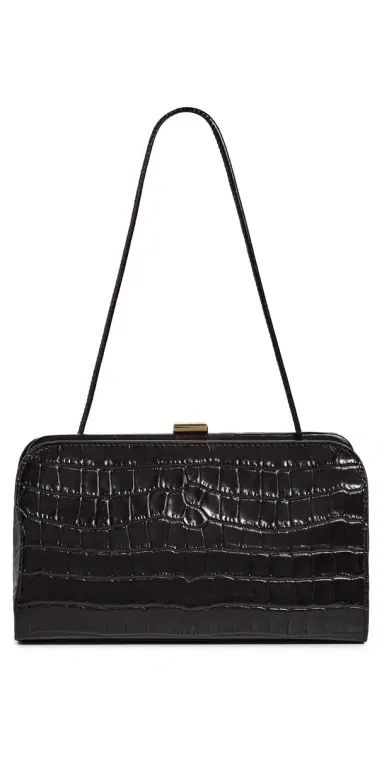 Loeffler Randall Zella Covered Frame Clutch Ebony One Size | Thumbnail 1 Loeffler Randall Zella Covered Frame Clutch Ebony One Size | Thumbnail 1