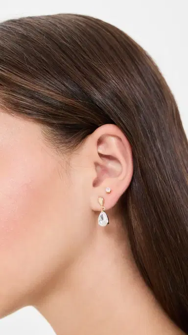 By Adina Eden Teardrop Huggie Earring Set Gold One Size | Thumbnail 3 By Adina Eden Teardrop Huggie Earring Set Gold One Size | Thumbnail 3