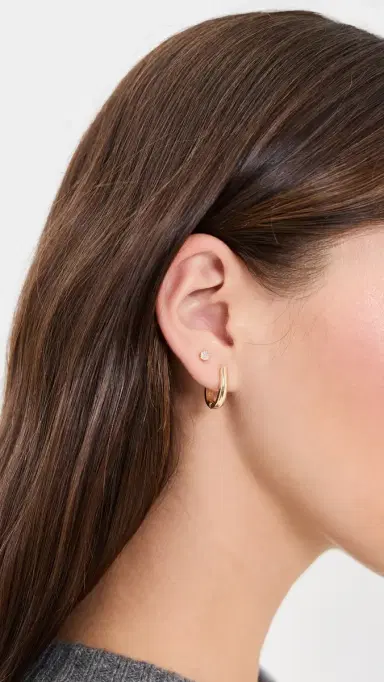By Adina Eden Teardrop Huggie Earring Set Gold One Size | Thumbnail 4 By Adina Eden Teardrop Huggie Earring Set Gold One Size | Thumbnail 4