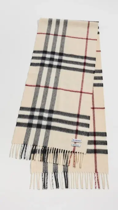 Burberry Check Cashmere Scarf Stone One Size | Thumbnail 5 Burberry Check Cashmere Scarf Stone One Size | Thumbnail 5