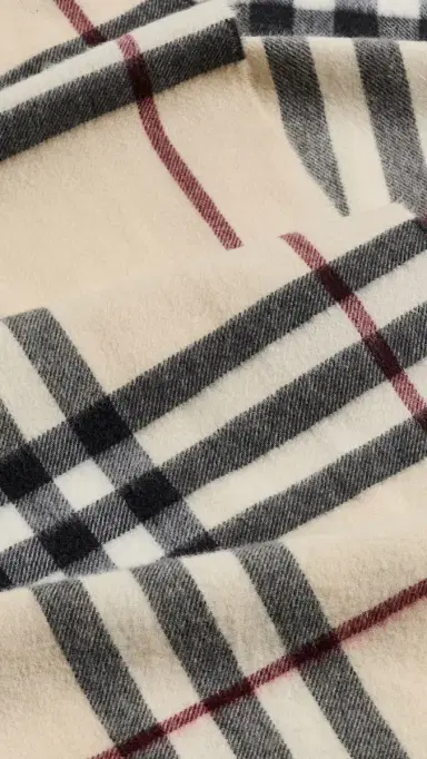 Burberry Check Cashmere Scarf Stone One Size | Thumbnail 6 Burberry Check Cashmere Scarf Stone One Size | Thumbnail 6