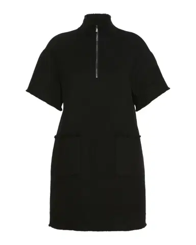 Max Mara Short-Sleeve Wool Zip Mini Dress | Thumbnail 1 Max Mara Short-Sleeve Wool Zip Mini Dress | Thumbnail 1