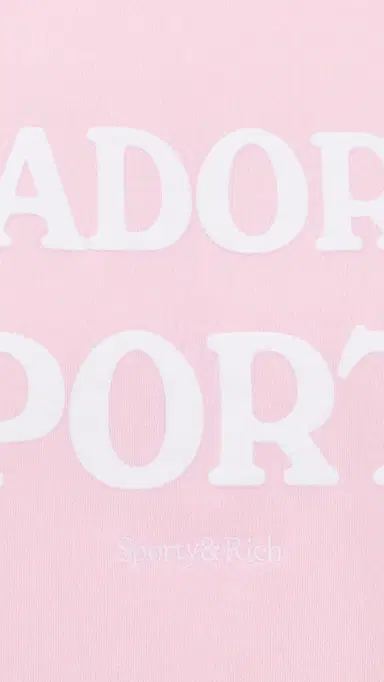 Sporty & Rich J'adore Flocked Crew Neck Sweatshirt Laffy White | Thumbnail 6 Sporty & Rich J'adore Flocked Crew Neck Sweatshirt Laffy White | Thumbnail 6