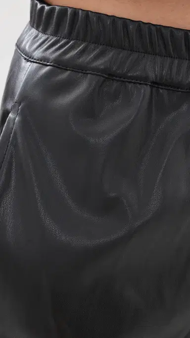 Wayf Camryn Faux eather Balloon Pants Black | Thumbnail 6 Wayf Camryn Faux eather Balloon Pants Black | Thumbnail 6