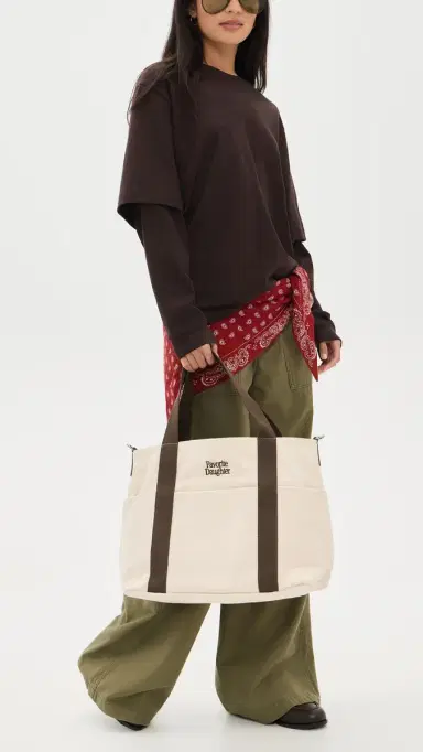 Favorite Daughter The Morgan Tote Natural/Brown One Size | Thumbnail 3 Favorite Daughter The Morgan Tote Natural/Brown One Size | Thumbnail 3