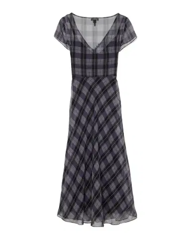 Marc Jacobs Plaid Chiffon Midi Dress | Thumbnail 1 Marc Jacobs Plaid Chiffon Midi Dress | Thumbnail 1