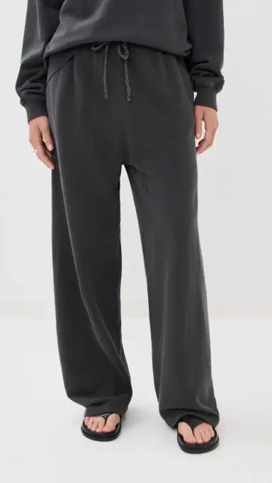 The Elder Statesman Daily Wide Leg Sweatpants Coal | Thumbnail 2 The Elder Statesman Daily Wide Leg Sweatpants Coal | Thumbnail 2
