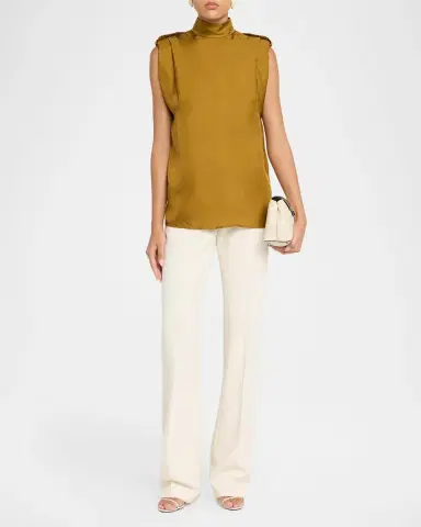 Zimmermann Sleeveless Tuck Satin Top | Thumbnail 2 Zimmermann Sleeveless Tuck Satin Top | Thumbnail 2